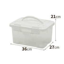 Tenma Storage Box with Handles for Easy Carry Free-Use Storage Box with Handle for Freely Storage Various Things with Column for Easy Mobility [Size 10] [Color White] [Width 14.2 x Depth 10] [Width
