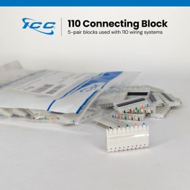 ICC 110-Style C-5 Connector, 5-Pair, CAT5e Rated, 100-Pack, IDC Termination for 110 Wiring Blocks, TAA Compliant