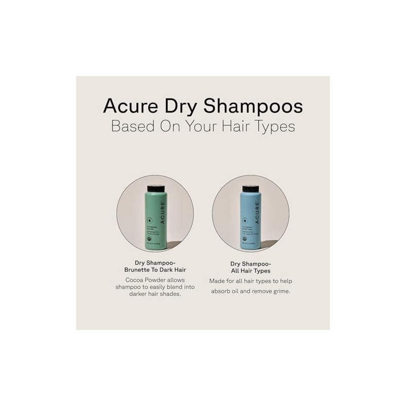 Acure | Shampoo seco en polvo para cabello castaño claro