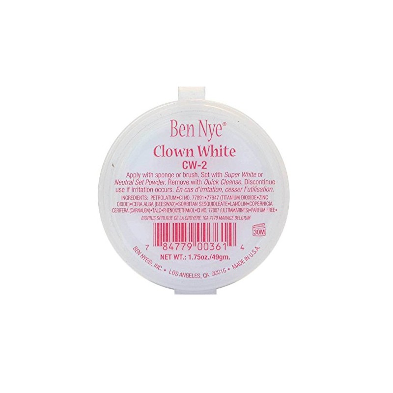 Ben Nye Clown White Makeup, 1.75oz./49gm.