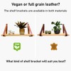 Brute Strength - PU Leather shelf brackets - Cognac -
