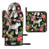 Schnauzer Print Baking Mitts, Oven Mitts and Pot Holders 3-Piece