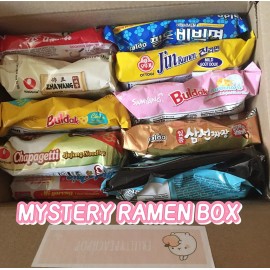 Unbranded Asian Korean Japanese Chinese mystery instant ramen box + Free chopsticks - 10 pack ramen box