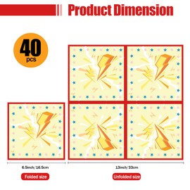 Pack of 40 Lightning Napkins, 33 x 33 cm, Disposable Lightning Strike Birthday Party Napkins for Men, Women, Girls, Birthday Party Decoration