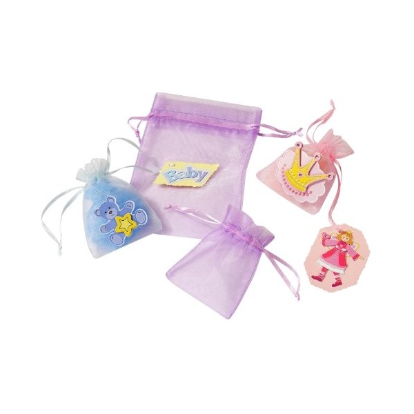 Organza Bag Pink 8 cm x 10 cm, Pack of