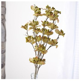Factory Direct Craft Group of 2 Green Artificial Berry Leaf Bundles for Silk Flower Arrangements and Fall Decorating - 28 Inches High