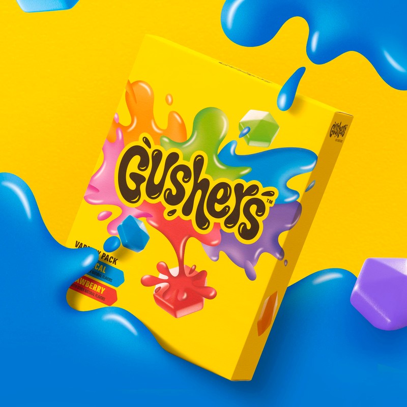 Gushers Fruit Flavored Snacks Family Pack, Tropical & Strawberry Flavors,