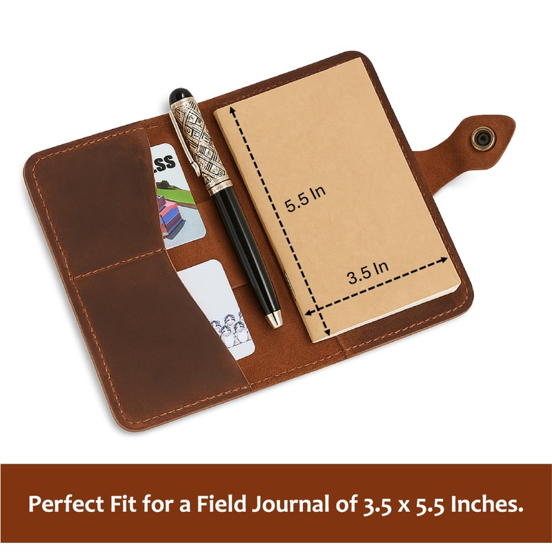 TheAntiq Refillable Tan Field Journal Diary Cover with Pen Loop