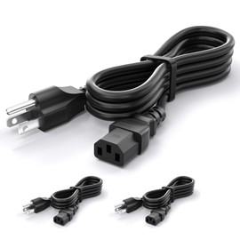 (3 Pack) Varbmt 6FT AC Power Cord, 10A 125V Power Cord, 3 Prong Power Cable Made for Desktop Computer, LCD Plasma TV, Scanner, PC, Printer, Amplifier, Speaker, Projector, Monitor Power Cable