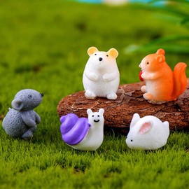 TANOMA Small Animals Miniature Fairy Garden Accessories Micro Landscape Pots Bonsai Craft Decor 5PCS