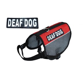 Deaf Dog Service Dog mesh Vest Harness Cool Comfort. Purchase Comes with 2 Reflective Deaf Dog Removable Patches. Please Measure Your Dog Before Ordering