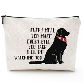 Eronm Dog Mom Makeup Bag, Small Cosmetic Bag, Waterproof Canvas Makeup Pouch, Birthday Christmas Friendship Gifts for Women Family Friends Teens Children, Travel Essentials for Women Girls-A15