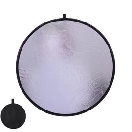NASSIA Reflector, Round, 31.5 inches (80 cm), Foldable, Storage Bag, Silver, Gold, White
