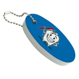 GRAPHICS & MORE Happy Tooth Toothbrush Dentist Floating Keychain Oval Foam Fishing Boat Buoy Key Float
