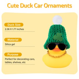 wonuu Rubber Duck st. Patrick's Day Decorations Green Rubber Ducks Rubber Duck Decoration, Single Ball Green hat Chain