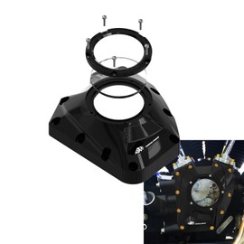 POWER JAMES Aluminum Black Visible Camshaft Engine Cover with PC Arcylic Glass Compatible with Harley Davidson 01-17 Dyna,Softail, 01-16 Touring and Trikes