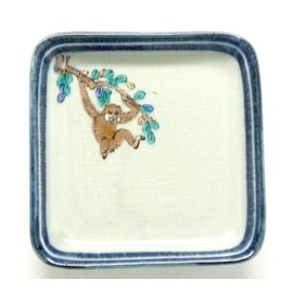九谷焼 "Square Zodiac 小皿" Monkey