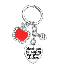 BESPMOSP Teacher Thank You Heart Keychain Keyring Appreciation Graduation Women Teacher's Day Thanksgiving Day (Thank you for helping me)