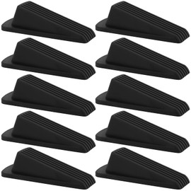 KEILEOHO 10 Pack Door Stoppers, Rubber Door Stoppers for Bottom of Door, Rubber Stoppers Wedge for Bottom, Stackable Door Stops of Door Tile, Concrete, Carpet, Wooden Floor