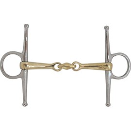 FULL CHEEK CURVED COPER MIX MOUTHPIECE SNAFFLE LOZENGE LINK HORSE BIT EQUESTRIAN (5.0)