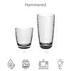 TarHong Hammered Jumbo Drinkware, Premium Plastic, Clear, 23.8-Ounce, Set of
