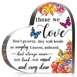 Sympathy Gifts Memorial Bereavement Gifts Crystal Glass Heart Condolence Gifts for Loss of Loved One, Loss of Father, Loss of Mother Remembrance Gifts (Butterfly Style, 4 x 4 x 0.4 Inch)