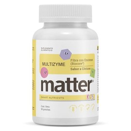 Matter Multizyme Kids Suplemento Enzimas Digestivas Biocore Optimum Complete Fibra Apoya Digestión Adecuada Frasco Gomitas Sabor Cítricos