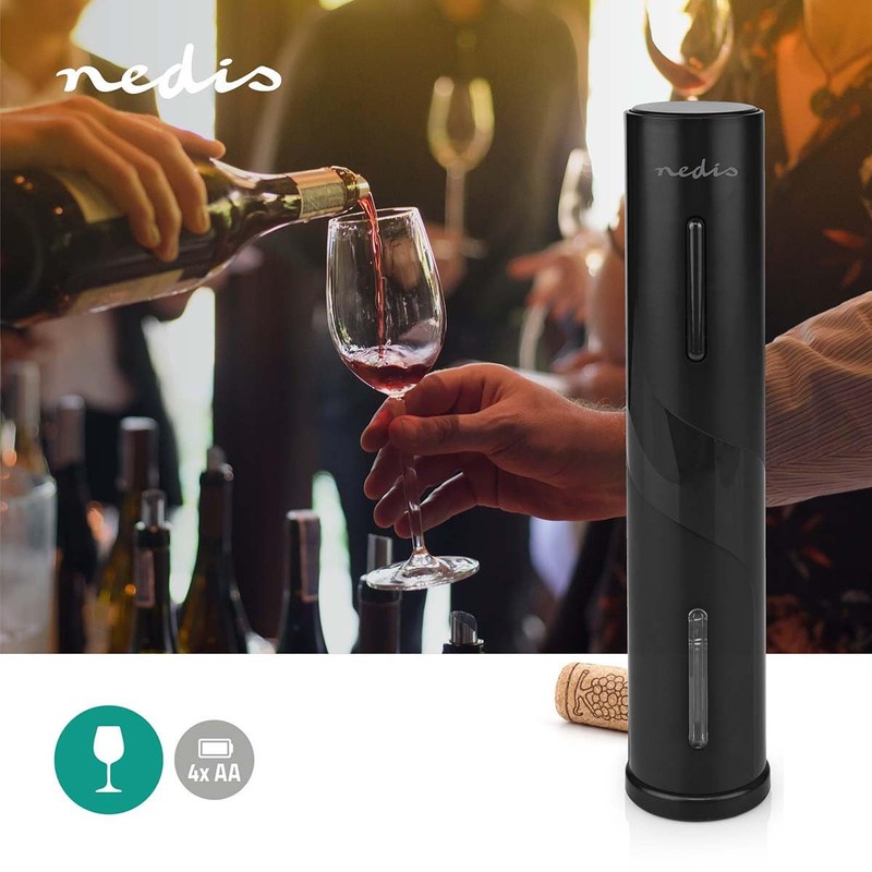 Nedis Electronic Wine Opener | ABS/Aluminium | Black