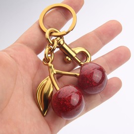 HCTCPALS Cherry Keychain Cherry Bag Charms for Purse Handbags Cute Cherry Accessories for Women Birthday Christmas Gifts