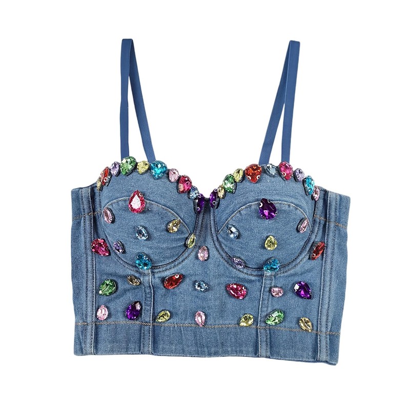 VEENDEO Women's Bustier Crop Top Mesh Corset Top Push up