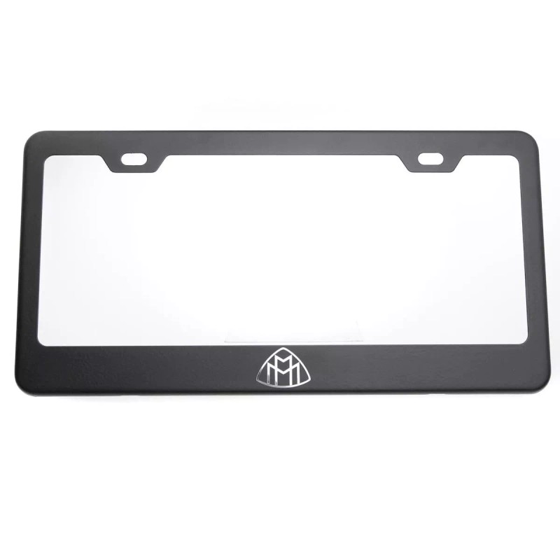 KA Depot For Maybach License Plate Frame Matte Black W/Chrome