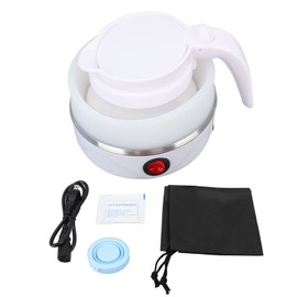 Mini Folding Kettle Stainless Steel Portable Water Kettle One Button Switch Expandable Outdoor Electric Water Boiler
