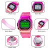 Gosasa Gradient Color Silicone Plating Digital Electronic Waterproof Sports Wristwatches