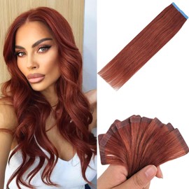 Copper Tape In Hair Extensions Human Hair Invisible 16 Inch Tape In Human Hair Extensions for Women
