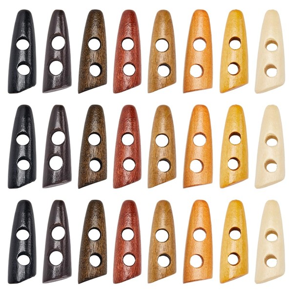 GORGECRAFT Toggle Buttons in 80 Colours, 8 mm Long, Horn-Shaped