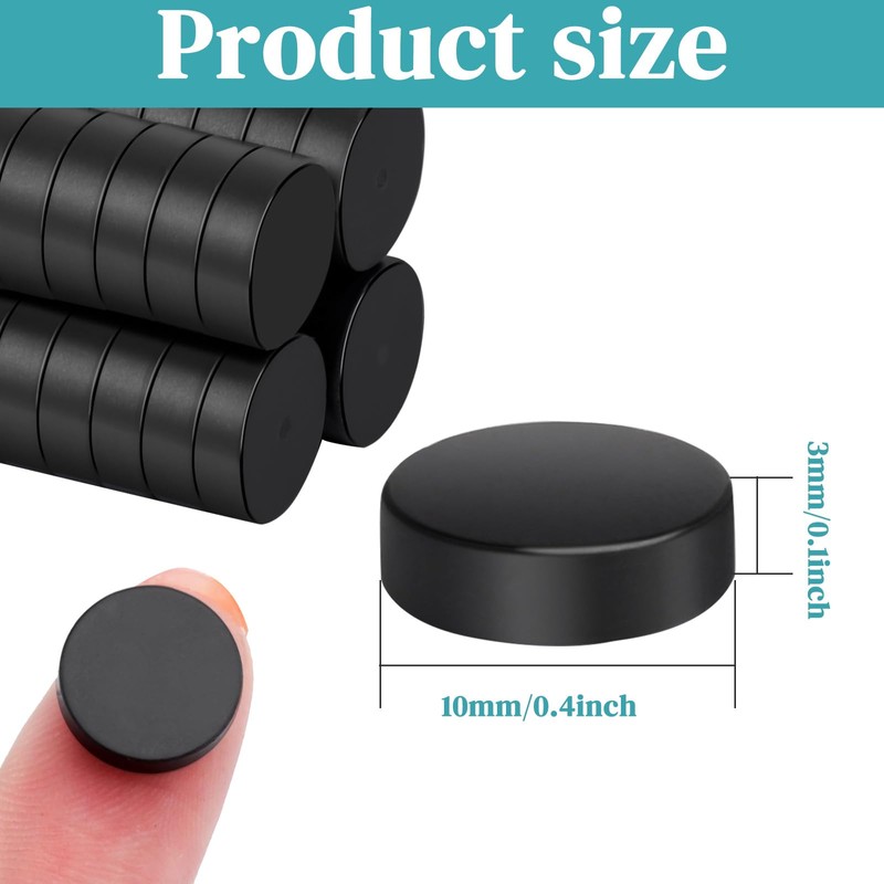 MIN CI 300Pack Black Fridge Magnets 10x3mm Small Magnets for