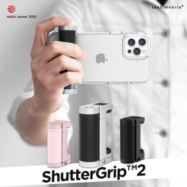 Just Mobile JM-GP200PK Multi-functional Camera Grip2 Selfie Stick Bluetooth Selfie Stick Remote Control Shutter Tripod Screw Hole Pink Sand