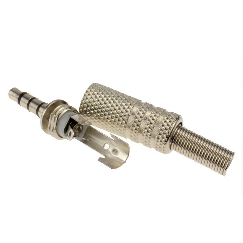 kenable 3.5mm 4 Pole METAL Solder Jack Plug For Audio