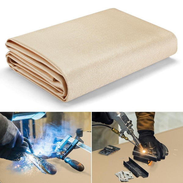Heavy Duty Fiberglass Welding Blanket, Heat Resistant Blanket with Brass