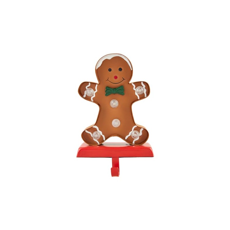 Mud Pie Ginger Man Led Stocking Holder, Brown