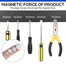 VSKIZ Small Magnets, 5 Different Size Tiny Rare Earth Magnets, 50Pcs Strong Circle Magnets for Refrigerator, Premium Mini Office Magnets for Dry Erase Board, Crafts, DIY, Kitchen Cabinet