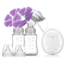 Sacaleches Eléctricos , Sebami Extractor de leche electrico Masaje automático posparto Extractor de Leche con Cojín de Calor Frío, 2 botellas de almacenamiento de leche y 2 chupetes es perfecta regalo para Madre novicia (Con Cojín de Calor Frío)