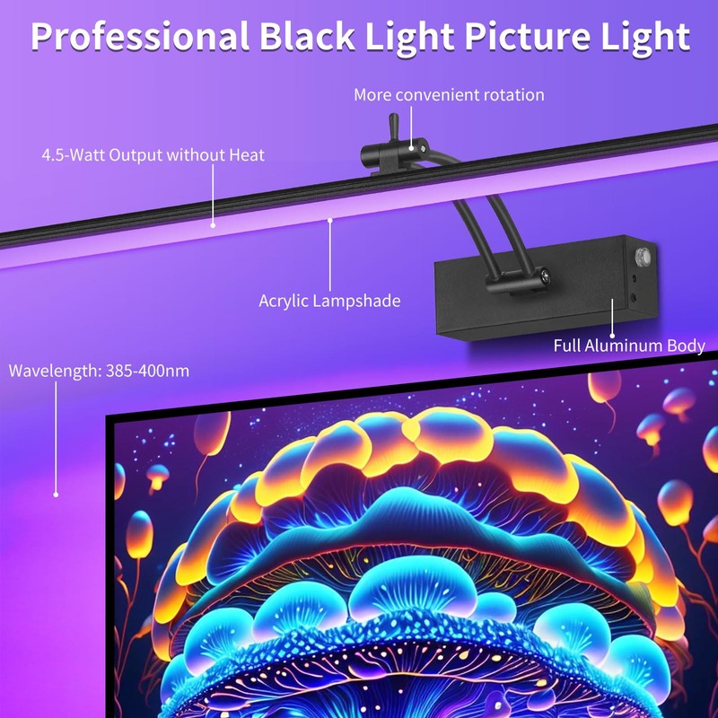 YIAYETOG Black Light for Blacklight Tapestry, 24"