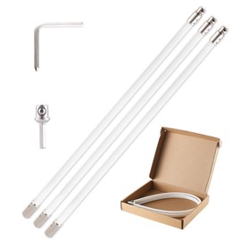 Morinoli 10 Feet Chimney Rods Kit, Chrome Button Locking System,with an Adapter and a Hex Key, Chimney Accessories for Chimney Sweep Kit