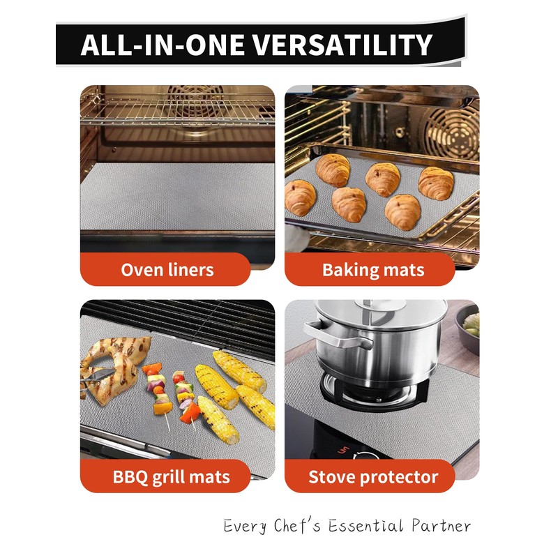 3 Pack Oven Liners for Bottom of Oven, 17x25" Large