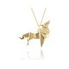 NÉCORA Dije/Collar Lobo De Origami En Plata Con Chapa de