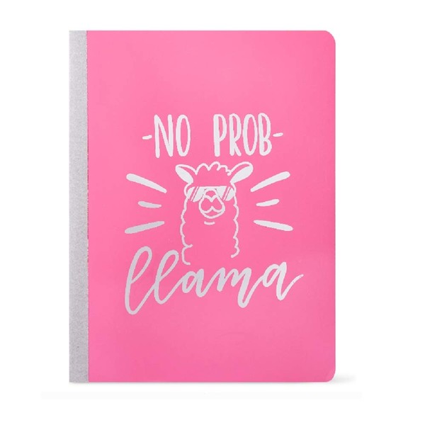 No Prob Llama Pink and Silver Trendy Design Poly Composition