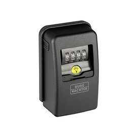 Burg-Wächter Key Safe with 4 Digit Combination Code for Exterior and Interior Magnetic Illuminated Security Wall Mounted Key Safe 60L SB Black