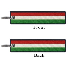 JAVD Hungary Flag Keychain Tag with Key Ring - Keys, Cars, Motorcycles, Backpacks, Luggage and Gifts - EDC (3 Pack), Green, Medium