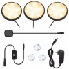 YGS-Tech 3 Pack LED Puck Lights, Under Cabinet Lighting Black